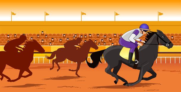Ló Racecourse, a lovas, a zsoké, sport, nyerő, siker, - Vektor, kép