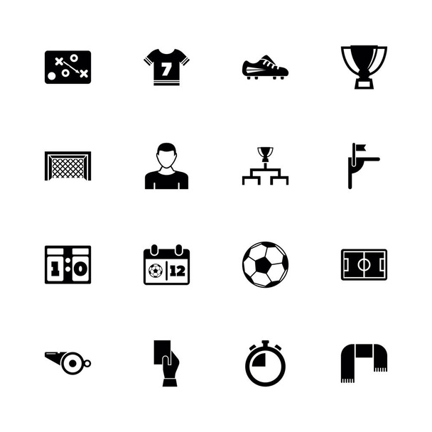 Calcio - Icone vettoriali piatte
 - Vettoriali, immagini