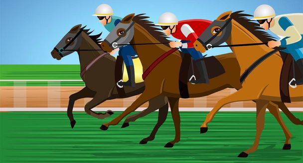 Hippodrome, Course de chevaux, Course, Cavalier, Jockey
 - Vecteur, image