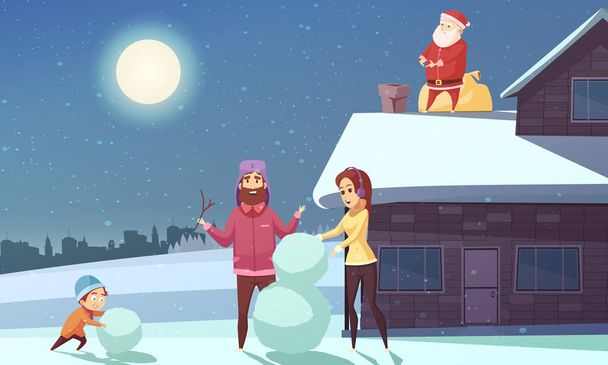 Dibujos animados de Navidad ilustración
 - Vector, imagen