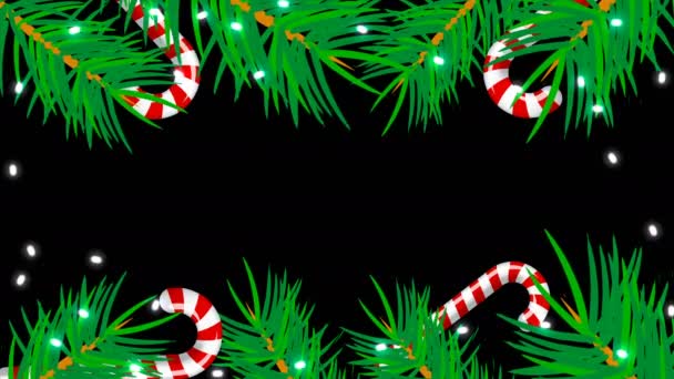 Різдвяна рамка на чорному тлі. Абстрактний фон з брошурами, цукерками та вогнями
 - Кадри, відео
