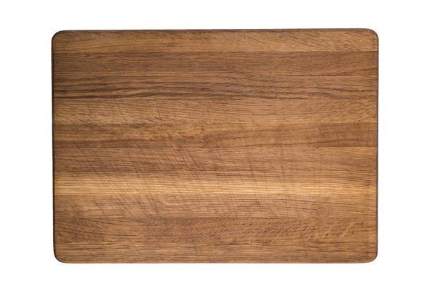 vieille planche à découper de cuisine en bois isolé sur fond blanc
 - Photo, image
