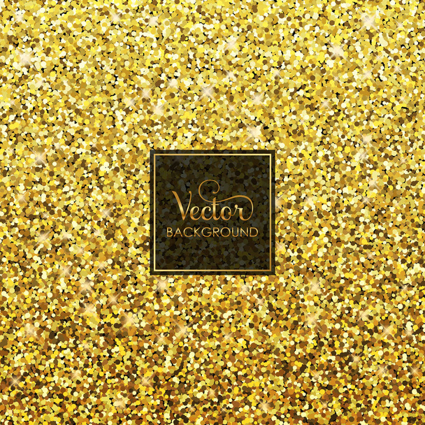 Vector gold background with glitter and black frame - abstract b - Vector, Image