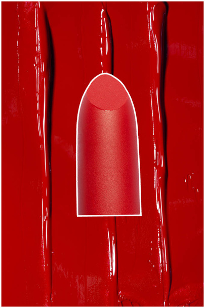 Rossetto rosso femminile primo piano
 - Foto, immagini