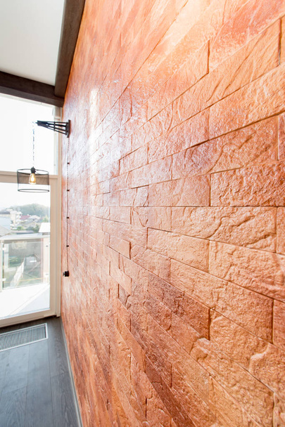 Duvar aplik fikstür kahverengi duvar arka plan - Fotoğraf, Görsel