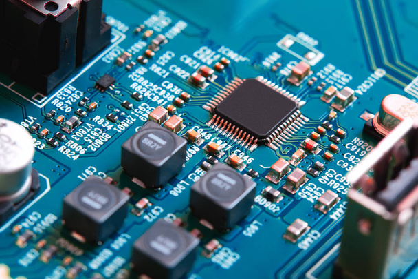 Electronic circuit board close up. - Φωτογραφία, εικόνα