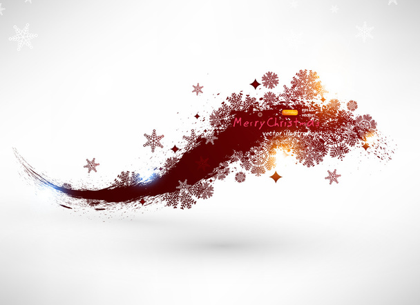 Vector - snowflakes and stars, golden blur light - Vector, Image