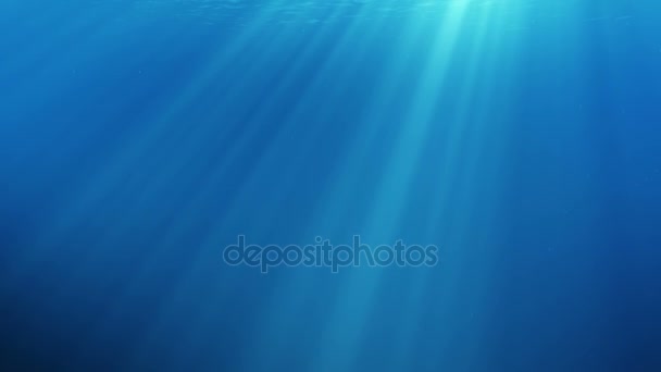 Seamless underwater scene with air bubbles floating up and sun shining - Footage, Video