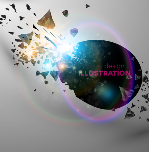 Abstract vector speech bubble crushing for bright summer design - Vecteur, image