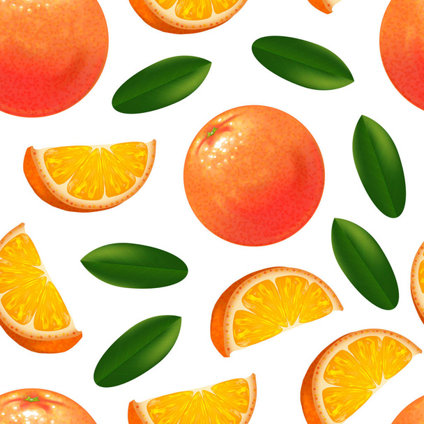 Realistic Detailed Orange Citrus Fruit Background Pattern. Vector - Vector, afbeelding