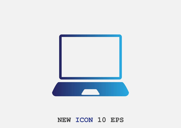 Simple laptop web icon - Vektor, obrázek