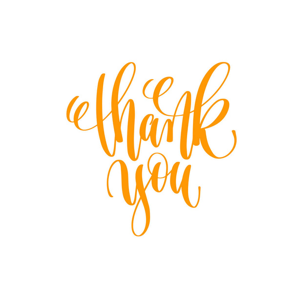 thank you - hand lettering calligraphy positive quote design - Wektor, obraz