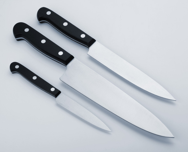 τρία μαχαίρια κουζίνας - Φωτογραφία, εικόνα