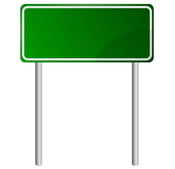 Blank Green Road Sign - Vector, Image