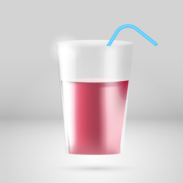 Glass of juice with tubule. Vector illustration. - Vector, Image
