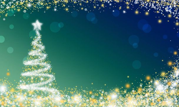 Голубые рождественские обои с блестящей елкой
 - Фото, изображение