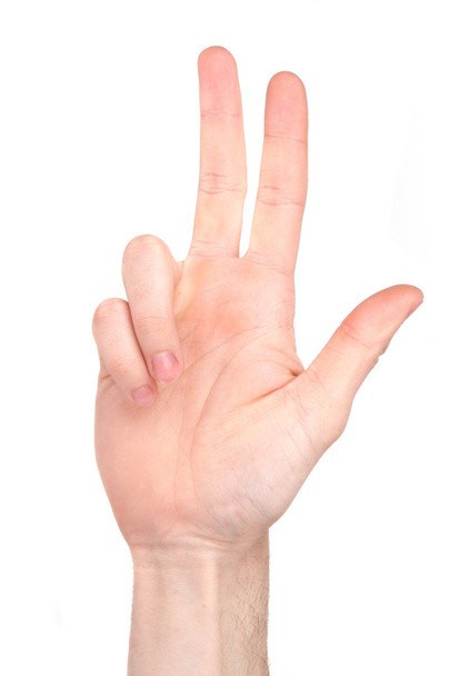 Number three in sign language - Photo, Image