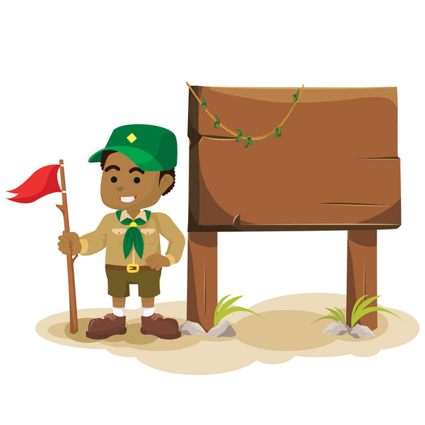 african scout and sign - Vector, Imagen