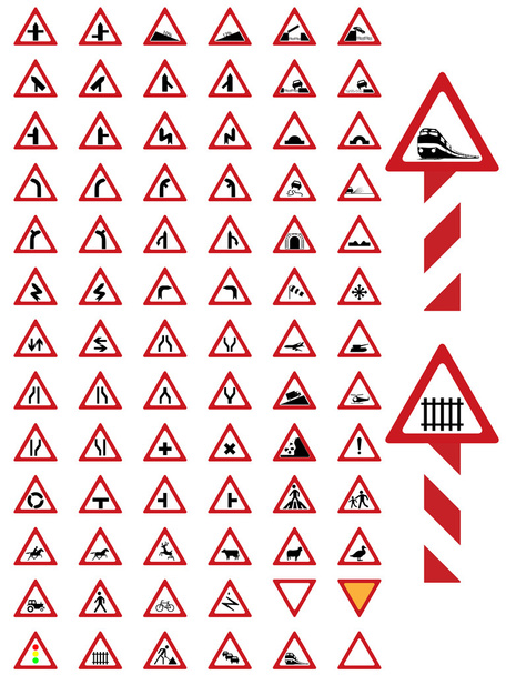 Дорожный предупреждающий знак
 - Фото, изображение