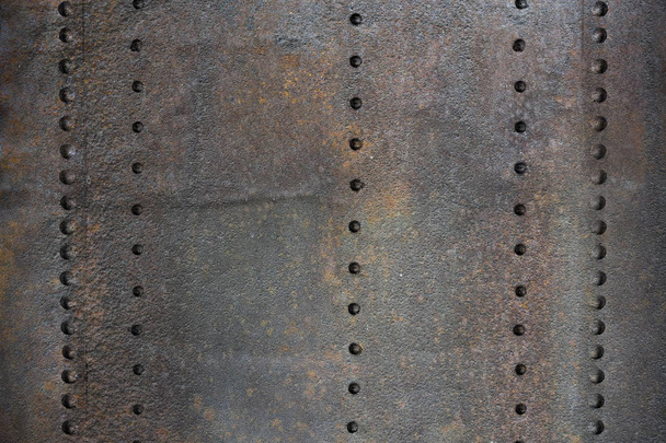 Textura metálica antigua con remaches, fondo de acero
 - Foto, Imagen