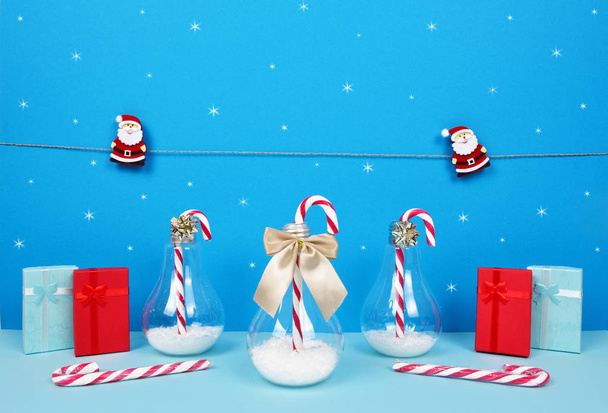 Christmas composition with Santa, decorative christmas tree, gif - Foto, Imagen
