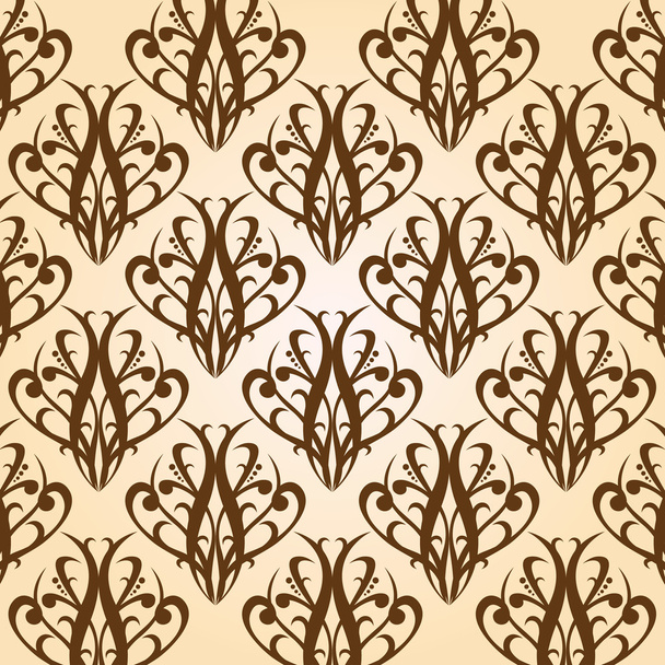Brown vintage pattern on a beige background - Фото, изображение