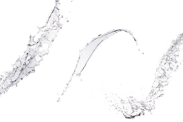 salpicos de água limpa isolados no branco
 - Foto, Imagem