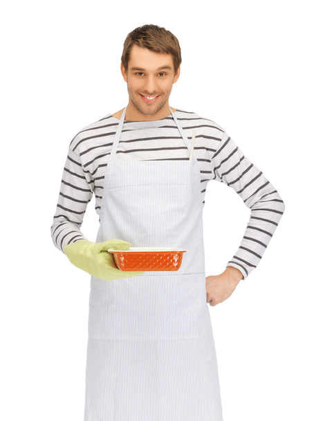 Cooking man over white - Foto, imagen