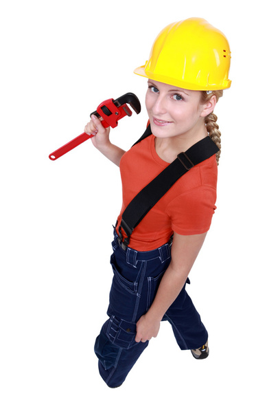 Worker with a wrench - Φωτογραφία, εικόνα