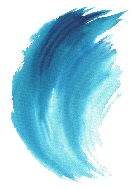 Meereswelle. abstrakte, handgezeichnete Aquarell-Illustration, isoliert auf weißem Hintergrund. - Foto, Bild
