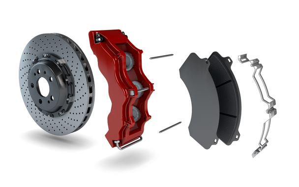 Разборка тормозного диска с Red Calliper из гоночного автомобиля
 - Фото, изображение