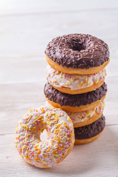 Vanilla and chocolate donuts - Fotografie, Obrázek