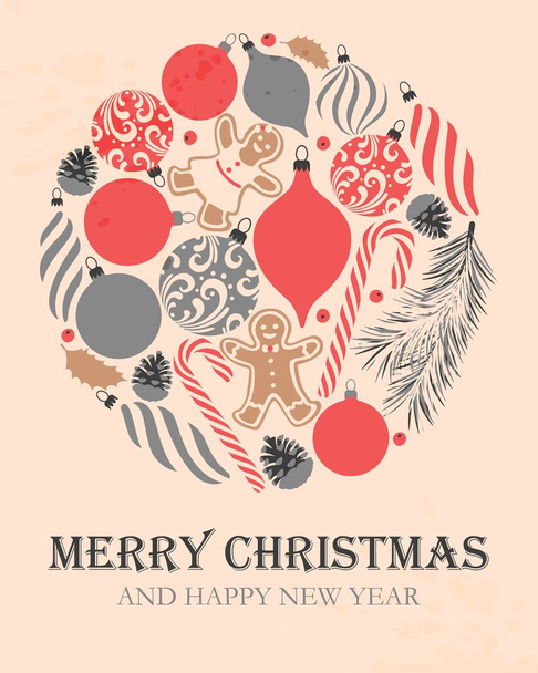 Feliz Natal cartão postal
 - Vetor, Imagem