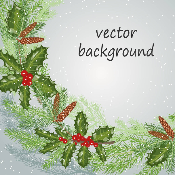 De kroon van Kerstmis met takken - Vector, afbeelding