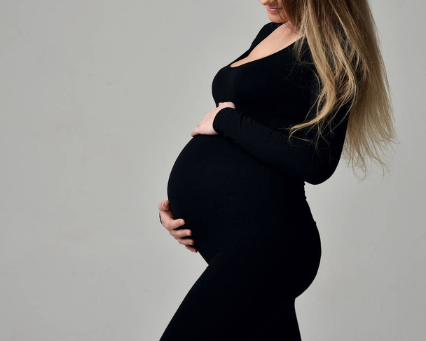 Pregnancy motherhood expectation concept close up image of pregnant  - Фото, изображение