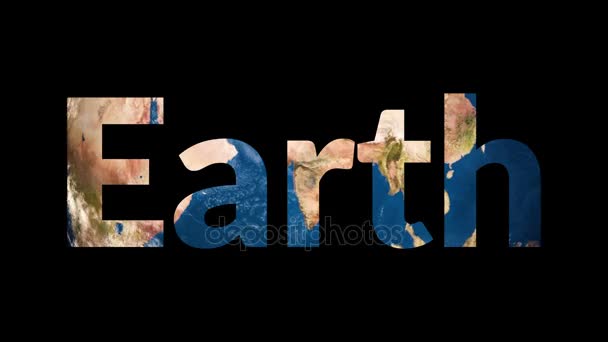 Текст землі виявлення поворотним глобус Землі - Кадри, відео