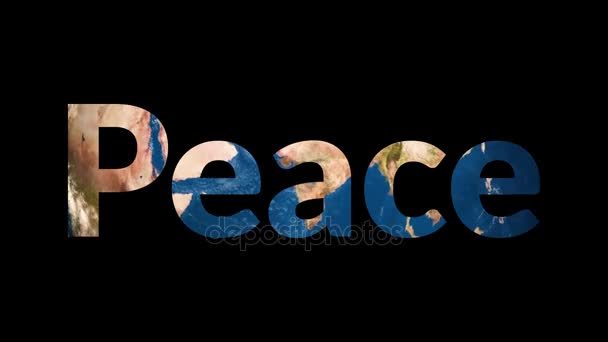 Texto Paz reveladora girando globo terráqueo
 - Metraje, vídeo