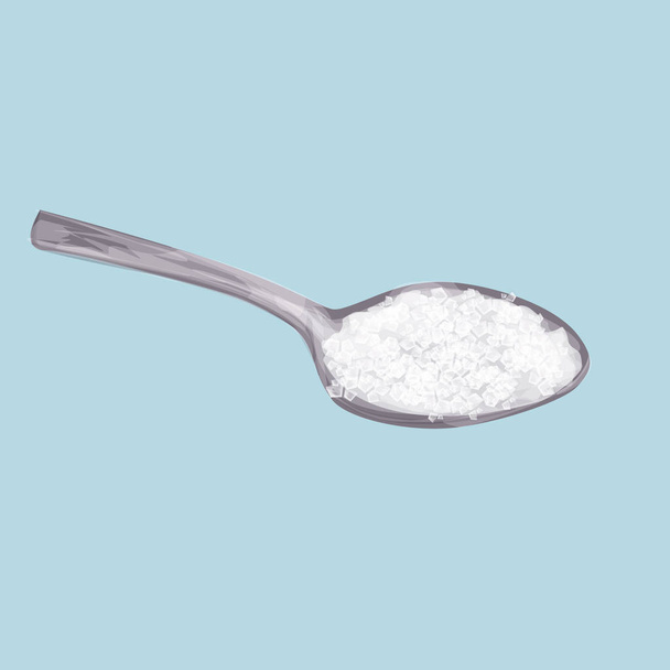 砂糖スプーン。ベクトルの図オブジェクトが分離されました。白い粉 - ベクター画像