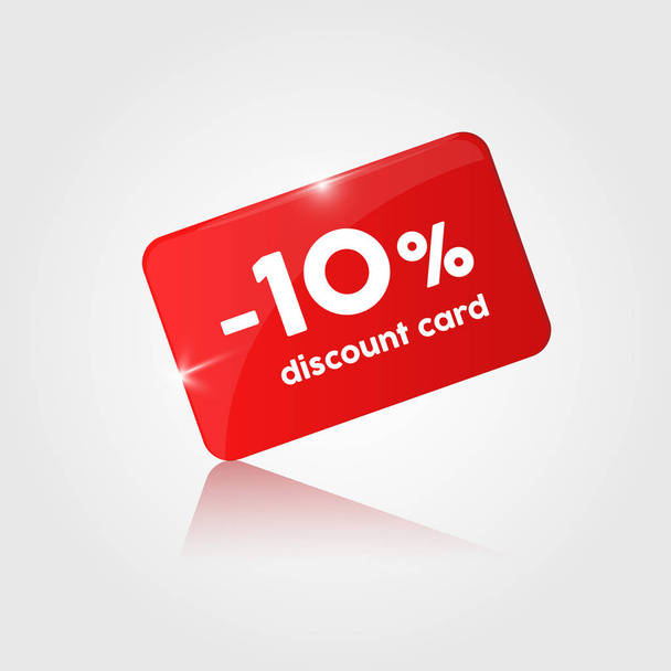 red glossy Discount card  - Vector, Imagen