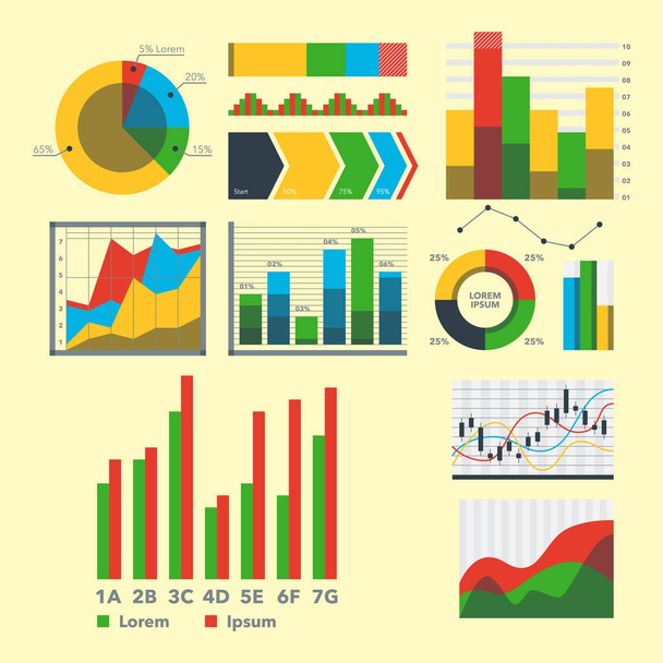 Diseño diagrama gráfico elementos vector ilustración de negocio flujo hoja gráfico infografías datos plantilla
 - Vector, imagen
