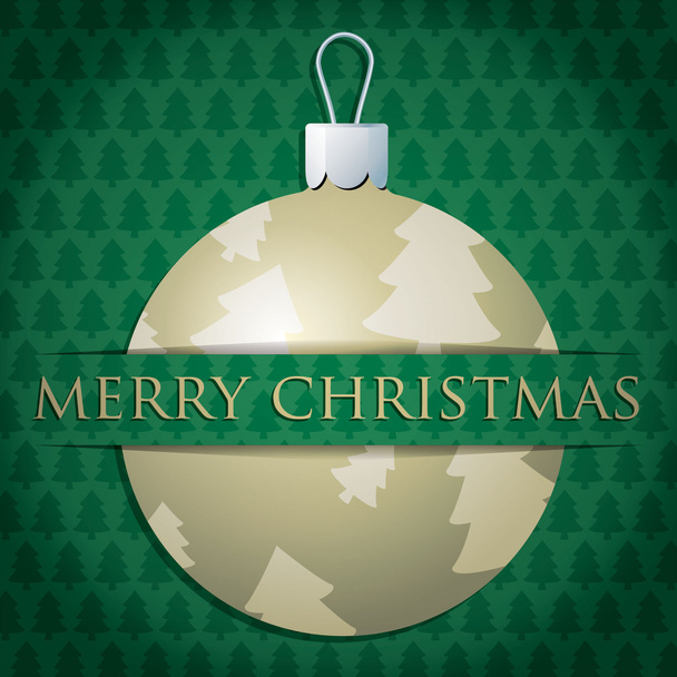 Silver star patterned bauble "Merry Christmas" card in vector format - Vector, Image