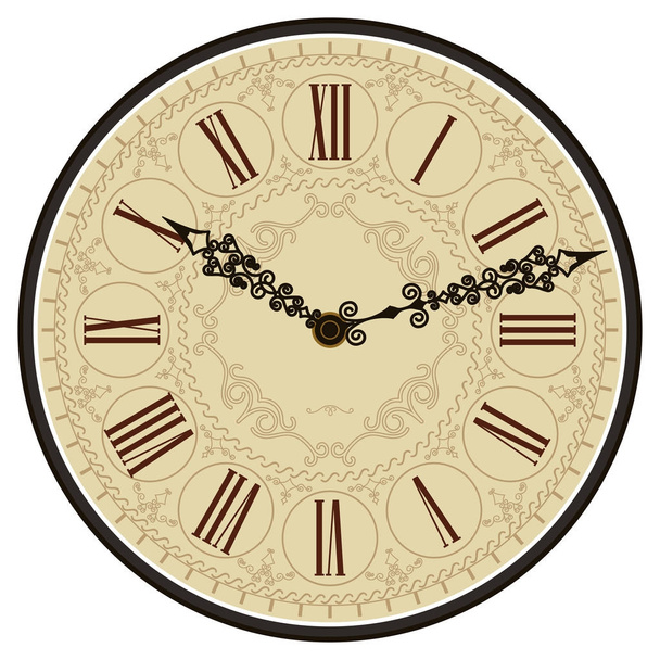 Antique old clock face. Vector - Vector, Image