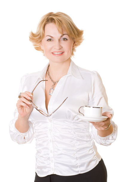 Businesswoman with cup of coffee - Фото, зображення