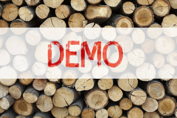 Käsitteellinen ilmoitus teksti kuvateksti inspiraatiota osoittaa Demo Business käsite Software Demonstration kirjoitettu puinen tausta kopioi tilaa
 - Valokuva, kuva