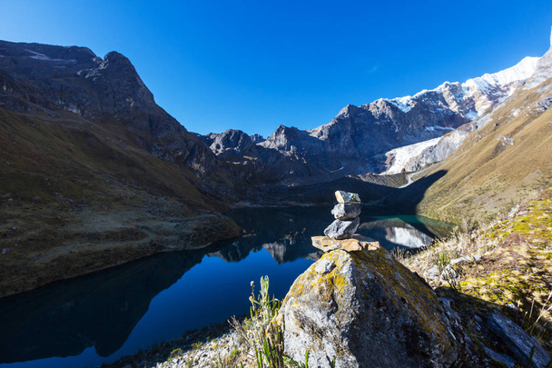 Beautiful mountains landscapes in Cordillera Huayhuash, Peru, South America  - Photo, Image