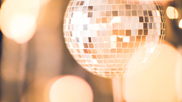 glossy disco ball with bokeh light around - Photo, Image