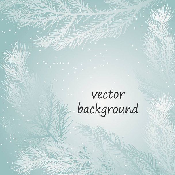 Winter background with branches - Vector, Image