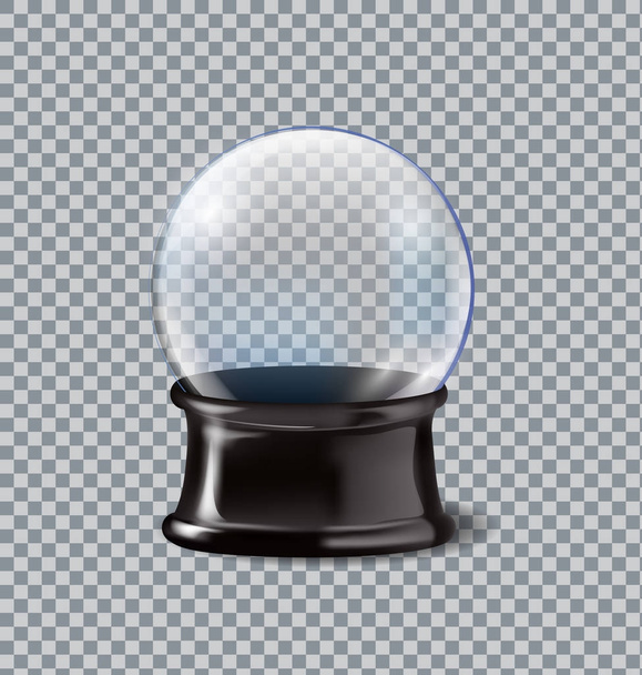 Vector illustration realistic empty christmas snow globe isolated on a transparent background - Vector, Imagen