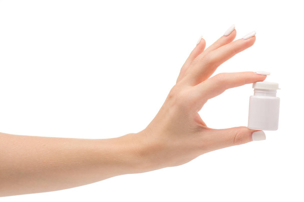 Женские руки с горшком с таблетками
 - Фото, изображение