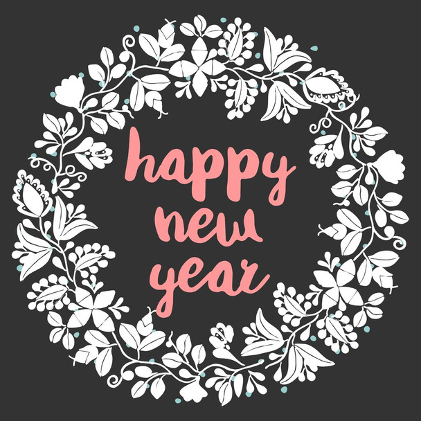 Mutlu yeni yıl pastel vektör kartı - Vektör, Görsel